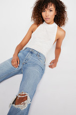 Maggie Mid Rise Straight Jeans