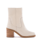 White Turbulent Leather Bootie 