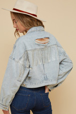 Bougie Cowgirl Fringe Denim Jacket 