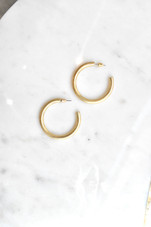 40mm Gold Brushed Lite Hoops 