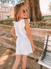 Tween Button Back Flowy Romper 