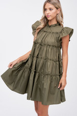 Poplin Tiered Mini Dress