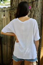 Adella's All Season Linen V-Neck Top O/S