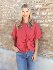 Pippa Tie Front Short Sleeve Top