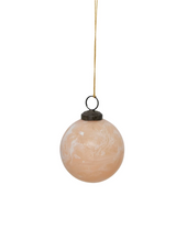 Round Glass Ball Ornament- Marbled Nude Finish