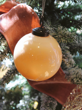 Round Glass Ball Ornament- Marbled Nude Finish