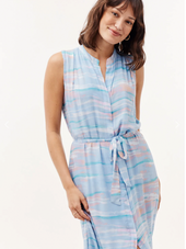 Sleeveless Pleat Front Maxi Dress