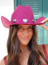 Silver Hearts Cowgirl Hat