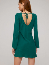 Long Sleeve Bias Mini Dress