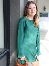 Long Sleeve Bias Mini Dress
