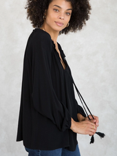 Moonstone Beaded Peasant Top