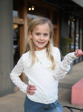 Tween Connie Mock Neck Lace Top