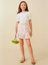 Tween Floral Elastic Waist Skirt