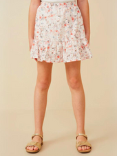 Tween Floral Elastic Waist Skirt