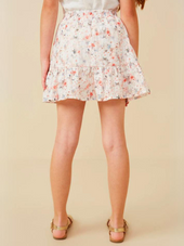 Tween Floral Elastic Waist Skirt