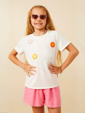 Tween Multi Floral Patched Knit Tee