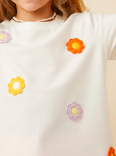 Tween Multi Floral Patched Knit Tee