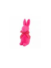 Flocked Button Nose Bunny