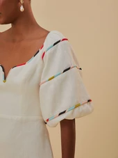 White Colorful Stripes Euroflax™ Mini Dress