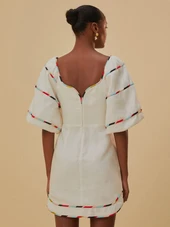 White Colorful Stripes Euroflax™ Mini Dress