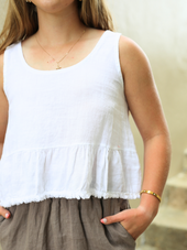 Carlie Cropped Linen Tank