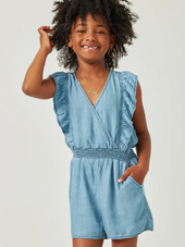 Tween Surplice Ruffle Detail Romper