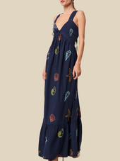 Trina Ocean Embroidered Maxi Dress