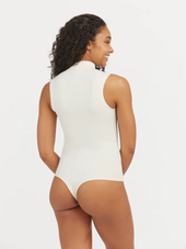 Suit Yourself Ribbed Mock Neck Sleeveless Bodysuit