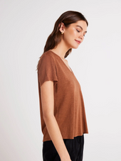Side Slit V-Neck Tee