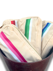 Small Striped Cosmetic Pouch