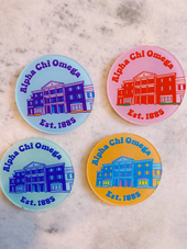 Acrylic Sorority House Coaster - Set of 4