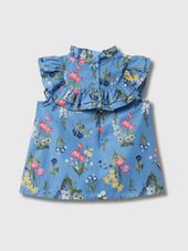 Tween Soft Floral Ruffle Top