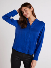 Mandarin Collar Button Blouse