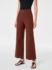 Stretch Twill Cropped Wide-Leg Pant