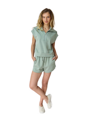 Blake Half Zip Cropped Sweatshirt & Short SET