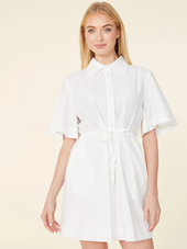 Collared Tie Waist Dress