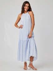 Tiered Contrast Maxi Dress