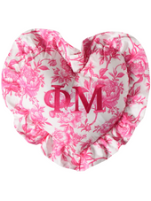 Phi Mu - Floral Heart Pillow
