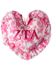 Zeta Tau Alpha - Floral Heart Pillow
