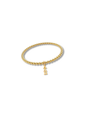 Sorority Gold Beaded Charm Bracelet