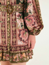 Flowering Garden Tree Green Mini Dress