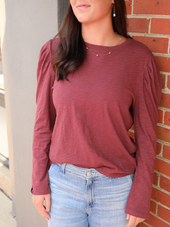 Jules Top With Pleated Shoulder Sleeve