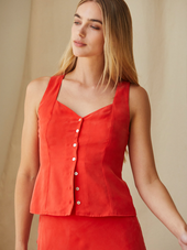 Fatima Sweetheart Cupro Top