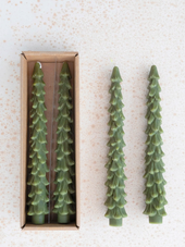 Unscented Tree Shaped Taper Candles in Box 10" Unscented Tree Shaped Taper Candles in Box 10"