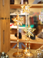 Gold Twinkling Star On Stand Large