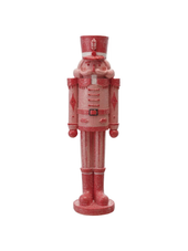 Resin Nutcracker, Pink & Red with Sugar