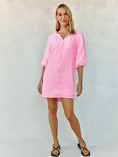 Pullover Puff Sleeve Dress Rose Bush