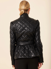 Vegan Leather Tufted Coat