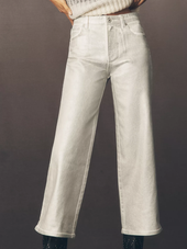Saige Wide Leg Crop in Silver Glow