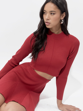 Carrie High Neck Long Sleeve Knit Top